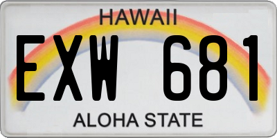 HI license plate EXW681