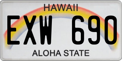 HI license plate EXW690