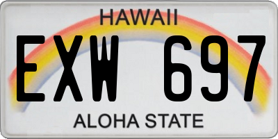 HI license plate EXW697
