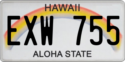HI license plate EXW755