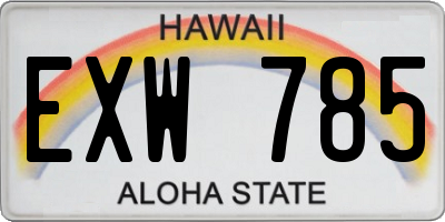 HI license plate EXW785