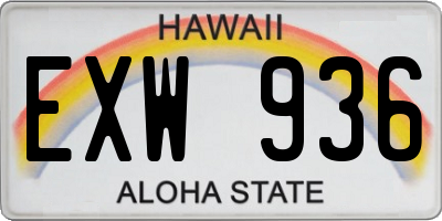 HI license plate EXW936