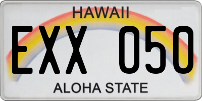 HI license plate EXX050