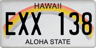 HI license plate EXX138