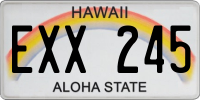 HI license plate EXX245