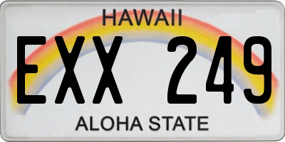 HI license plate EXX249