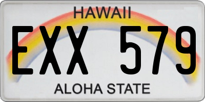 HI license plate EXX579
