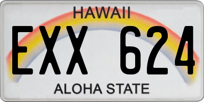 HI license plate EXX624