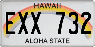 HI license plate EXX732