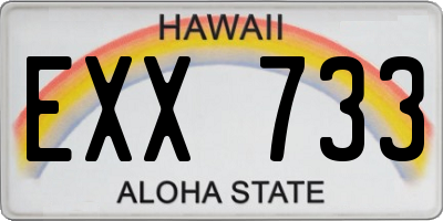 HI license plate EXX733