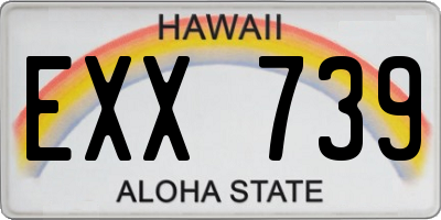 HI license plate EXX739