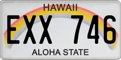 HI license plate EXX746