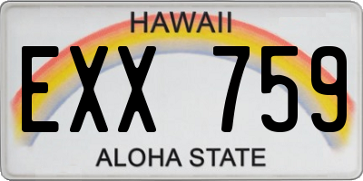 HI license plate EXX759
