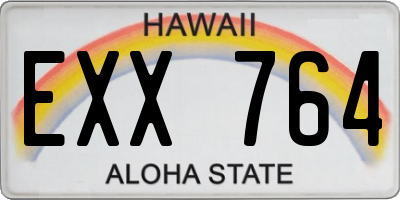 HI license plate EXX764