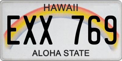 HI license plate EXX769
