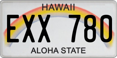 HI license plate EXX780