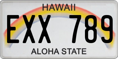 HI license plate EXX789
