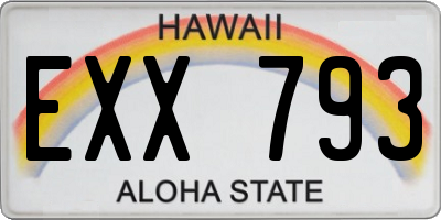 HI license plate EXX793