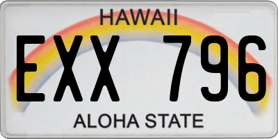 HI license plate EXX796