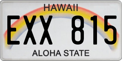 HI license plate EXX815