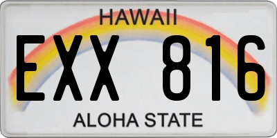 HI license plate EXX816