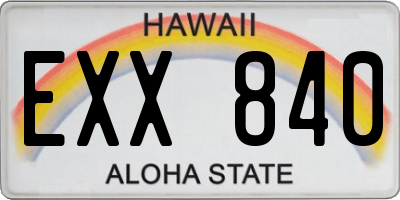 HI license plate EXX840