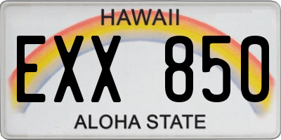 HI license plate EXX850