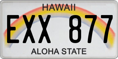 HI license plate EXX877