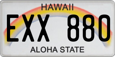 HI license plate EXX880