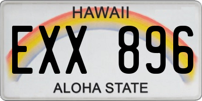 HI license plate EXX896