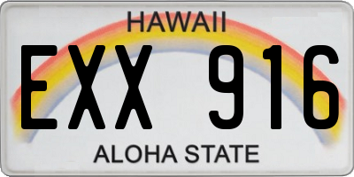 HI license plate EXX916