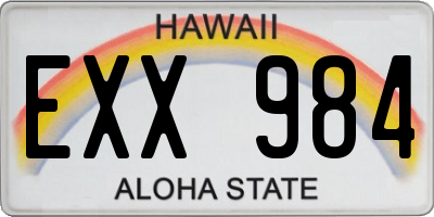 HI license plate EXX984