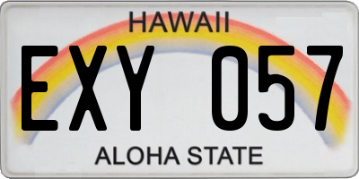 HI license plate EXY057