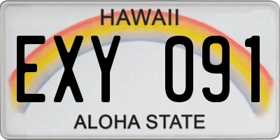 HI license plate EXY091