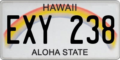 HI license plate EXY238