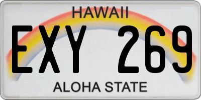 HI license plate EXY269