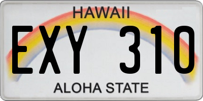 HI license plate EXY310