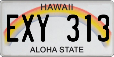 HI license plate EXY313