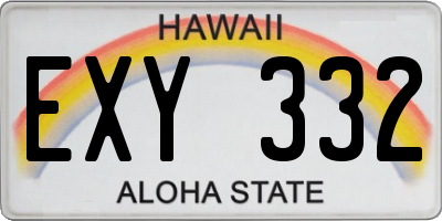 HI license plate EXY332