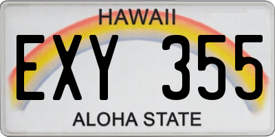 HI license plate EXY355