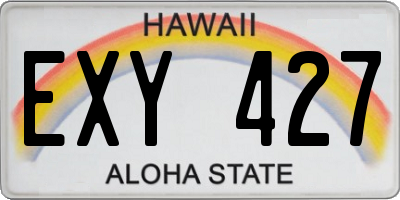 HI license plate EXY427