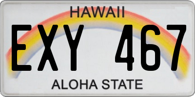 HI license plate EXY467