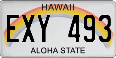 HI license plate EXY493