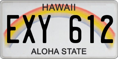 HI license plate EXY612