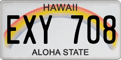 HI license plate EXY708