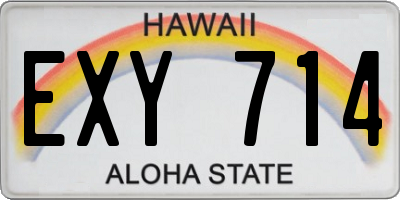 HI license plate EXY714