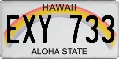HI license plate EXY733