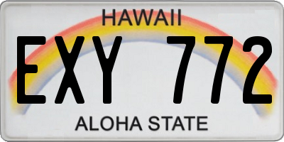 HI license plate EXY772
