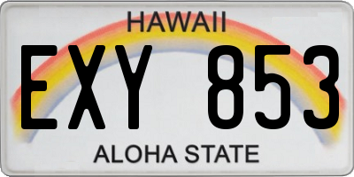 HI license plate EXY853