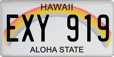 HI license plate EXY919